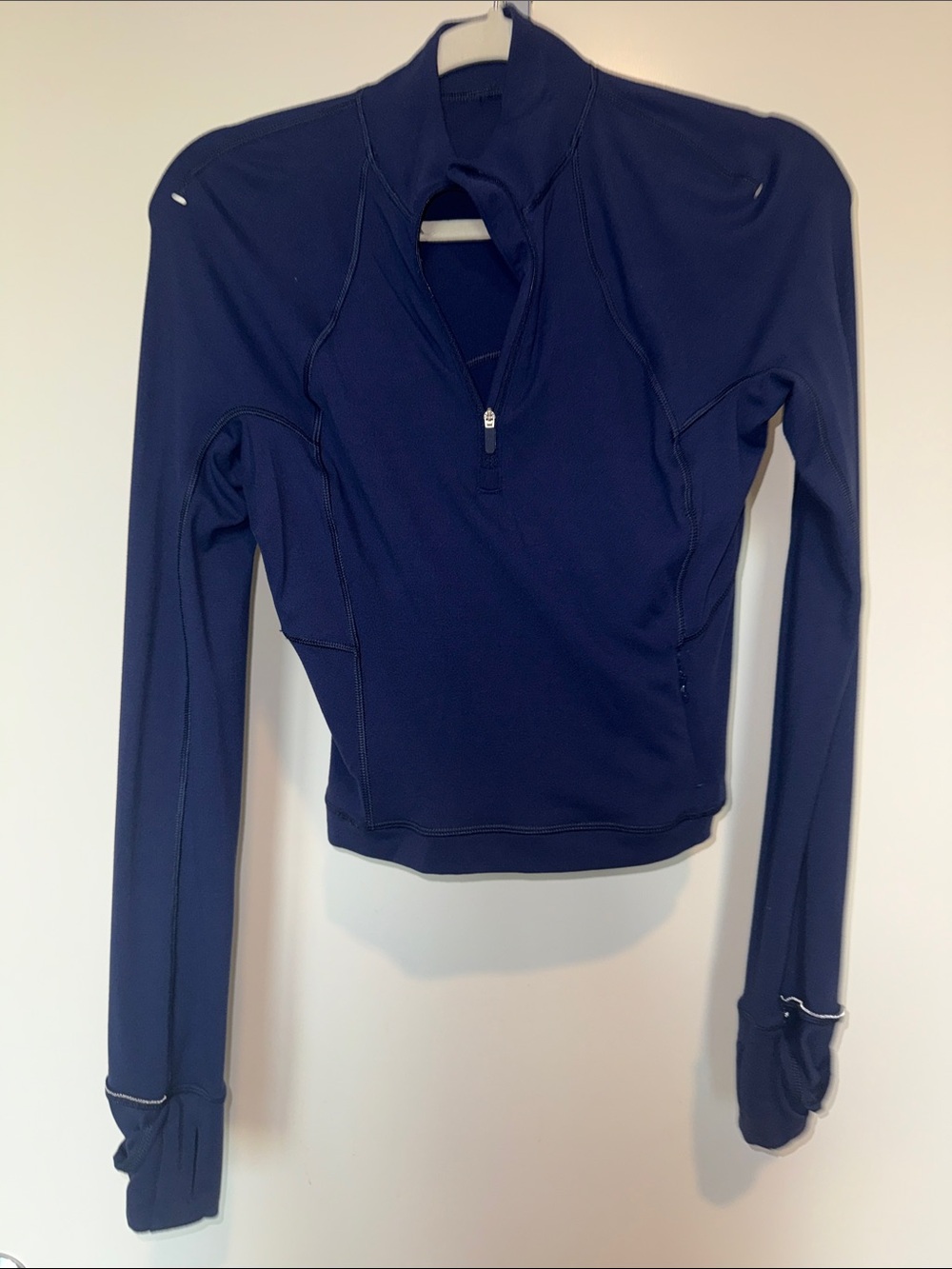 Lululemon Its Rulu Cropped Half Zip Navy